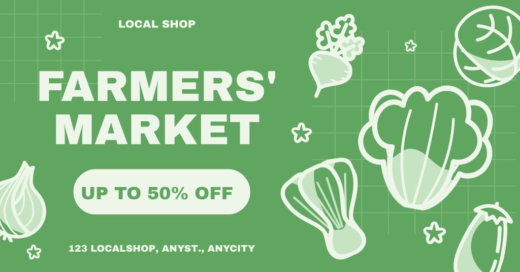 Designvorlage Grab Your Discount at Farmer's Market für Facebook AD