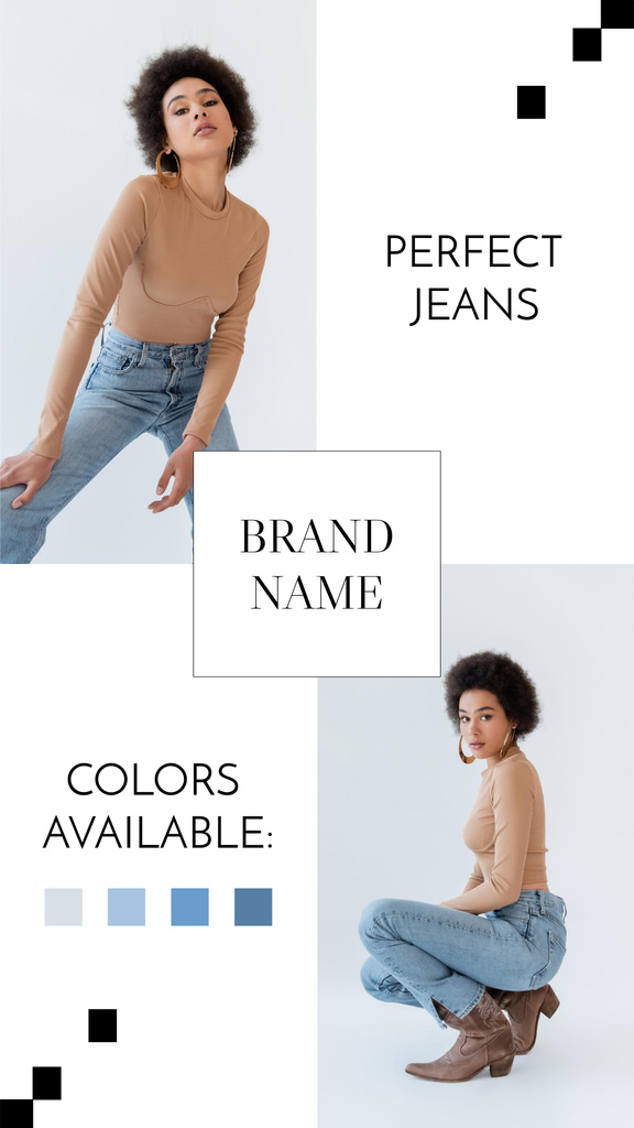 Colors Palette of Jeans Instagram Story Modelo de Design
