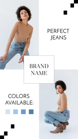 Jeans Renk Paleti Instagram Story Tasarım Şablonu