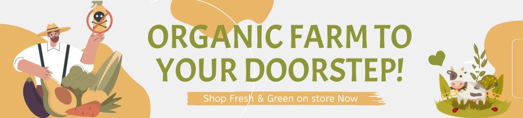 Designvorlage Organic Farm to Door Delivery für Ebay Store Billboard