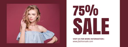 Sale Women Clothes Red Facebook cover Design Template