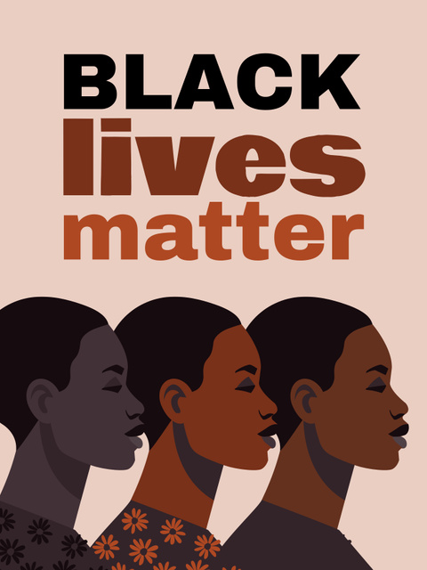 Ontwerpsjabloon van Poster 36x48in van Protest against Racism with African American Women