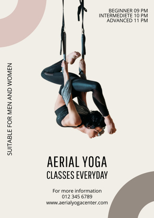 Aerial Yoga Classes Ad Flyer A4 Design Template
