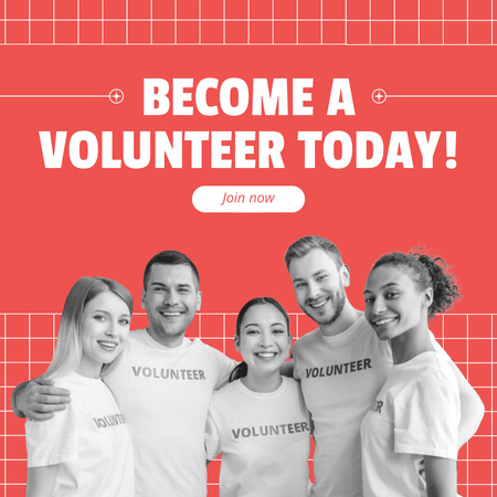 Platilla de diseño Become a Volunteer Today Instagram