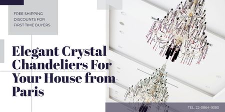 Template di design Elegante Lampadario di cristallo Offerta da Parigi Image