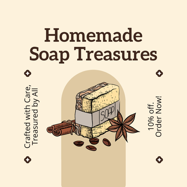 Handmade Spicy Soap Offer at Discount Instagram – шаблон для дизайну