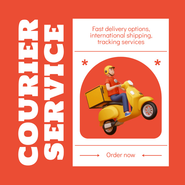 Modèle de visuel Fast Delivery with Urban Courier Services - Instagram