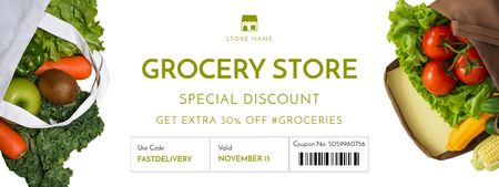 Special Grocery Store Discount on Vegetables Coupon Design Template