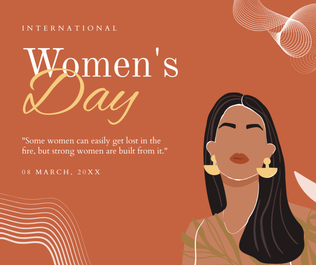 International Women's Day Holiday Celebration Facebook Πρότυπο σχεδίασης