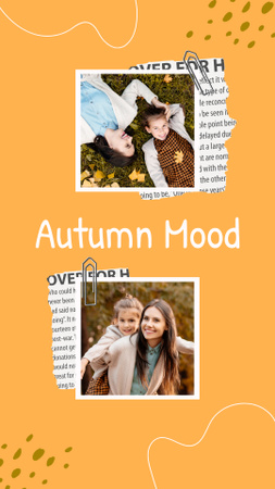 Modèle de visuel Collage d'humeur d'automne avec la couleur orange - Instagram Video Story