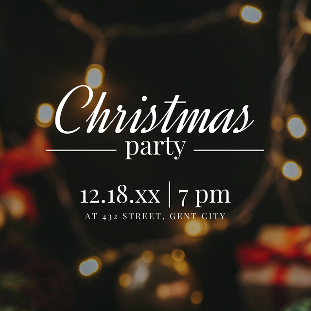 Ontwerpsjabloon van Instagram van Christmas Evening Party Announcement