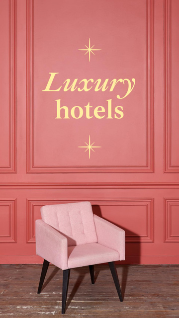 Designvorlage Luxury Hotel Ad with Vintage Chair für Instagram Story