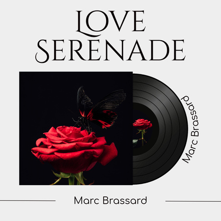 Love Serenades Due To Valentine's Day Album Cover Design Template