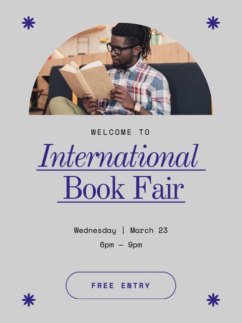 Educational Book Fair Announcement Reminder Poster 36x48in Modelo de Design