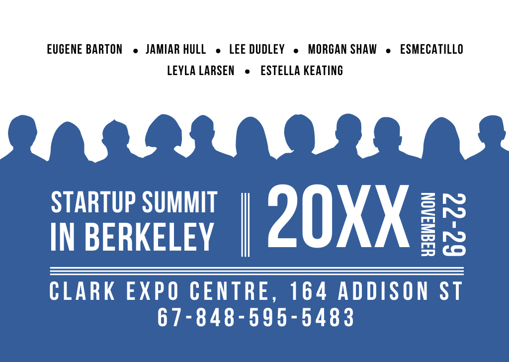 Szablon projektu Startup summit Announcement Card