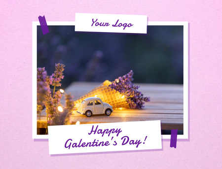 Galentine's Day Greeting with Beautiful Decorations Postcard 4.2x5.5in – шаблон для дизайна