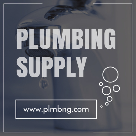 Plumbing Services Ad with Leaking Tap Instagram Design Template