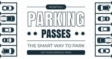 Monthly Parking Pass Offer with Car Illustration Facebook AD Design Template