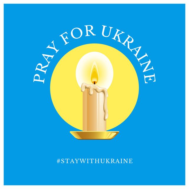 Pray for Ukraine Phrase Instagram Design Template
