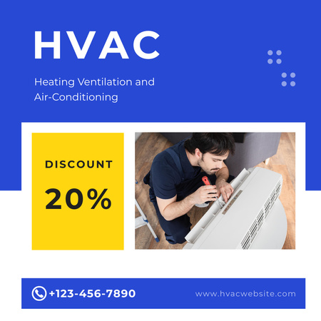 Platilla de diseño Maintaining Your Air Conditioner and Heating and Ventilation Instagram