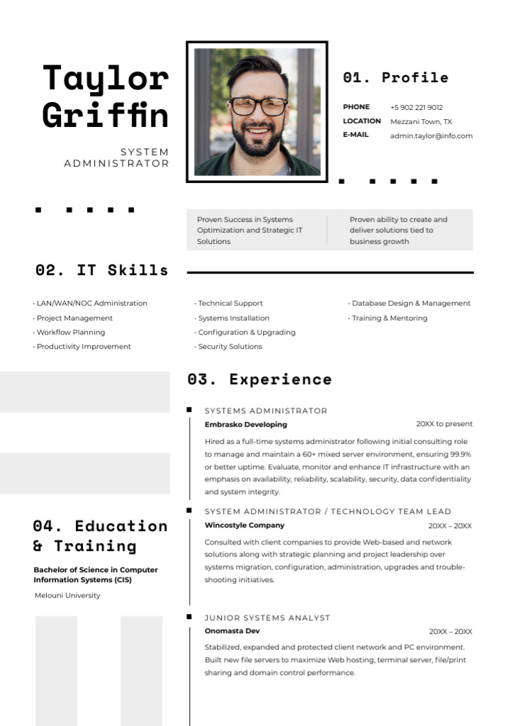 Computer Science Professional Resume Πρότυπο σχεδίασης