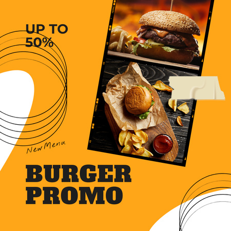 Designvorlage Special Burger Promotion für Instagram