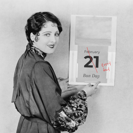 Platilla de diseño Funny Bakery Promotion with Woman holding Calendar Instagram