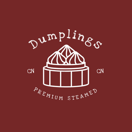 Traditional Chinese Dumplings Logo Design Template