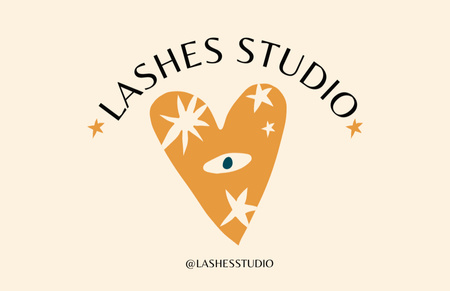 Lashes Beauty Studio Services Offer Business Card 85x55mm Design Template
