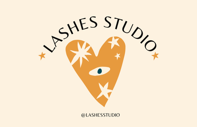 Lashes Beauty Studio Services Offer Business Card 85x55mm Tasarım Şablonu
