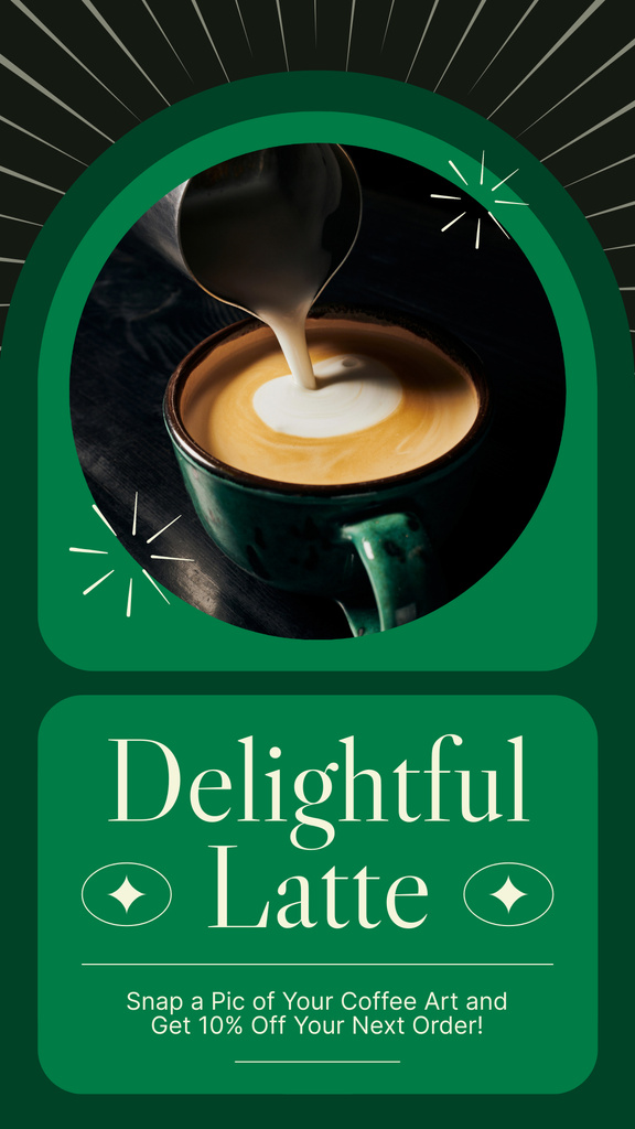 Plantilla de diseño de Mouthwatering Latte In Cup At Lowered Price Instagram Story 