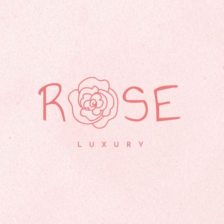 Illustration of Pink Rose Logo Tasarım Şablonu
