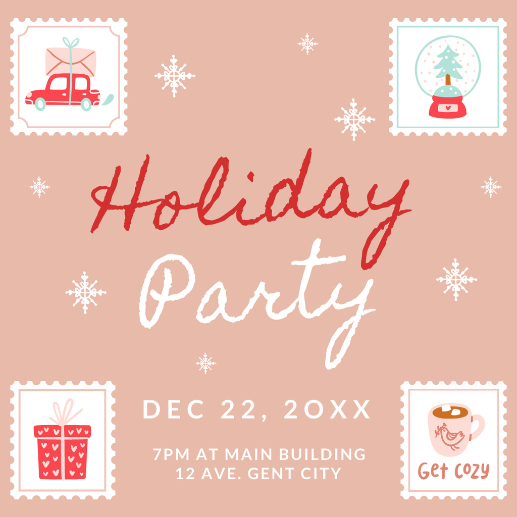 Designvorlage Christmas Holiday Party für Instagram