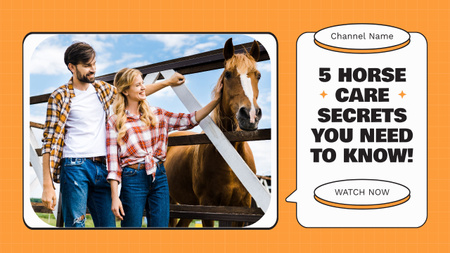 Top Secrets to Successful Horse Care Youtube Thumbnail Design Template