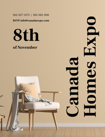 Template di design Expo di case e interni in autunno Invitation 13.9x10.7cm