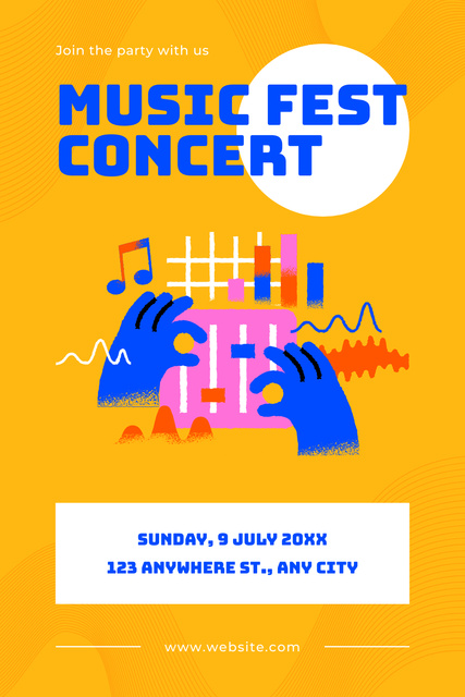 Music Concert Announcement at Festival Pinterest – шаблон для дизайна