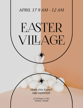 Easter Holiday Celebration Announcement Poster 8.5x11in Šablona návrhu