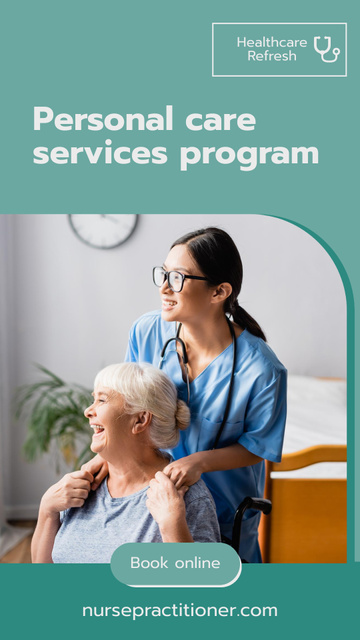 Nursing Services Offer with Old Lady Instagram Story Design Template