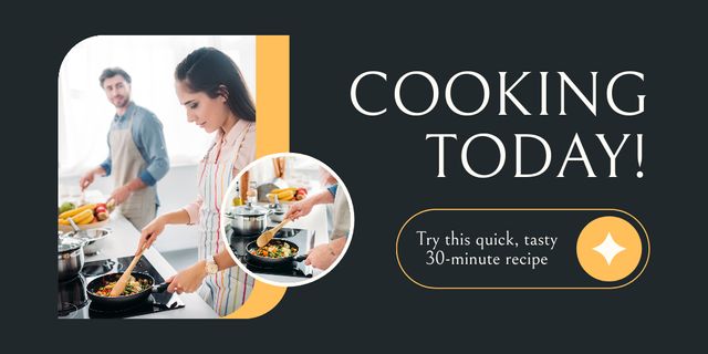 Platilla de diseño Quick And Healthy Cooking With Help Social Media Trends Twitter