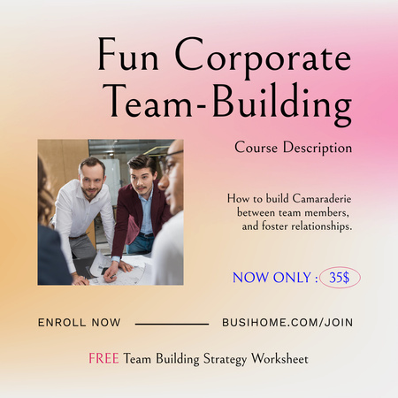 Designvorlage Fun Corporate Team Building Event Offer für Instagram