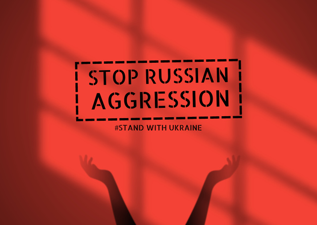 Stop Russian Aggression in Ukraine Flyer A6 Horizontal – шаблон для дизайну