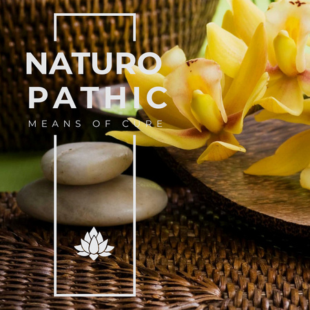 Designvorlage Spa Cosmetics with Zen Stones and flowers für Instagram AD