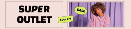 Sale Offer with Girl in Cute Outfit Ebay Store Billboard Design Template