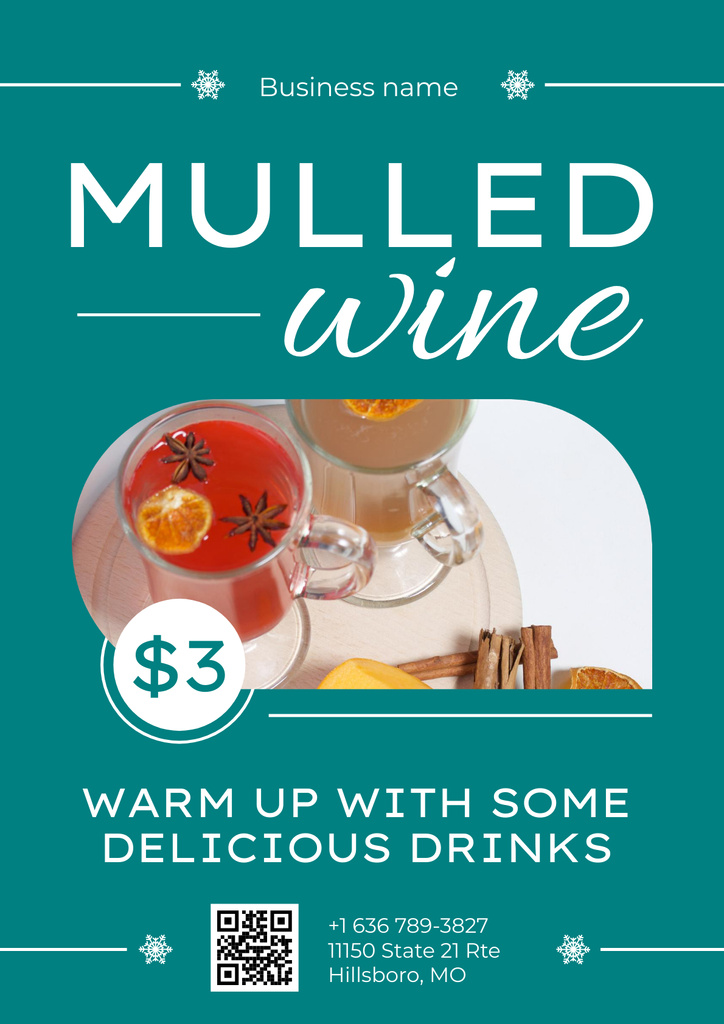 Designvorlage Offer of Warm Tasty Mulled Wine für Poster