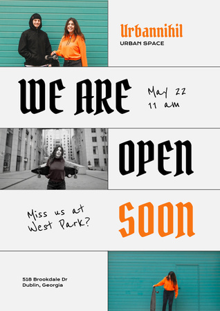 Store Opening Announcement Poster Design Template