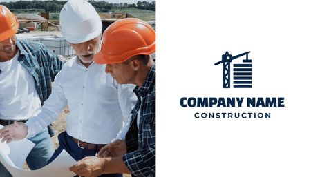 Services of Construction Company Business Card US Tasarım Şablonu