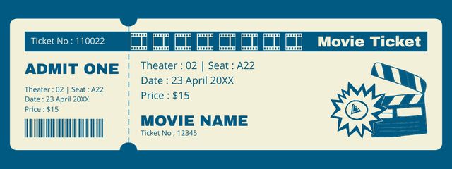 Movie Screening Announcement Ticket – шаблон для дизайна