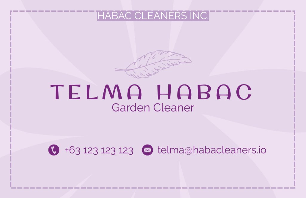 Garden Cleaner Offer with Leaf Business Card 85x55mm Šablona návrhu