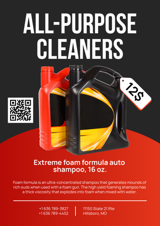 Oferta de venda de limpadores de carros Poster Modelo de Design