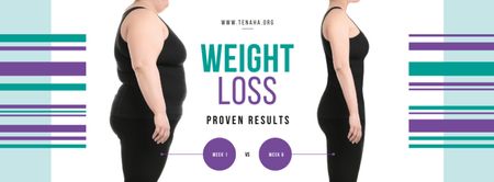 Weight Loss Program Ad with Before and After Facebook cover Design Template